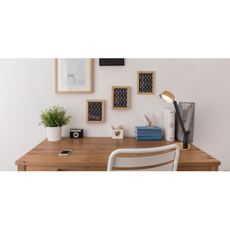 Stolová lampa, kov zlatý, čierny plast, pripojenie USB, stmievateľné, fixácia farieb, dotykové zapnu 1