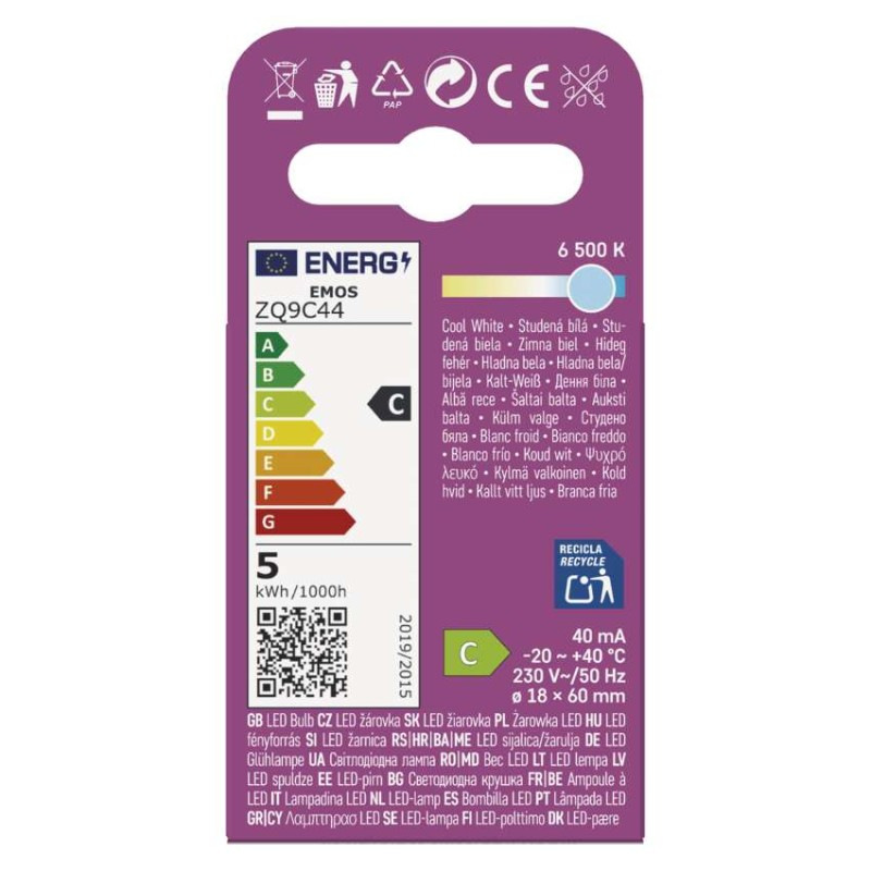 LED žiarovka Classic JC / G9 / 4,9 W (60 W) / 806 lm / Studená biela 6