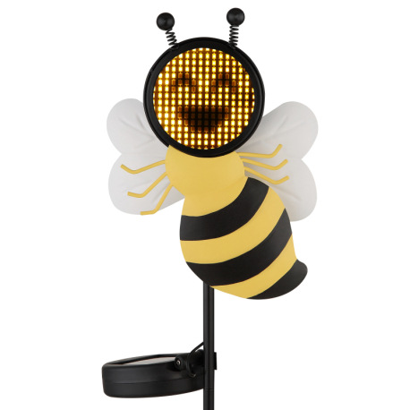 Solárne svietidlo, kov biely/žltý/čierny matný, plast čierny matný, vypínač, batéria súčasťou baleni 16