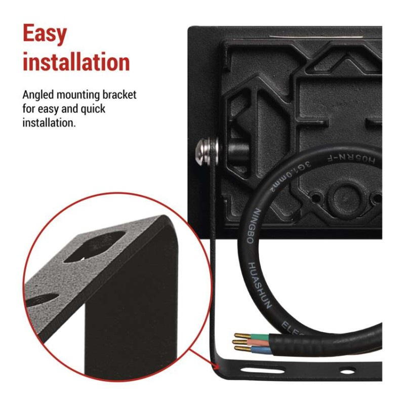 LED reflektor TAMBO, 10 W, 1000 lm, IP65, čierny 9