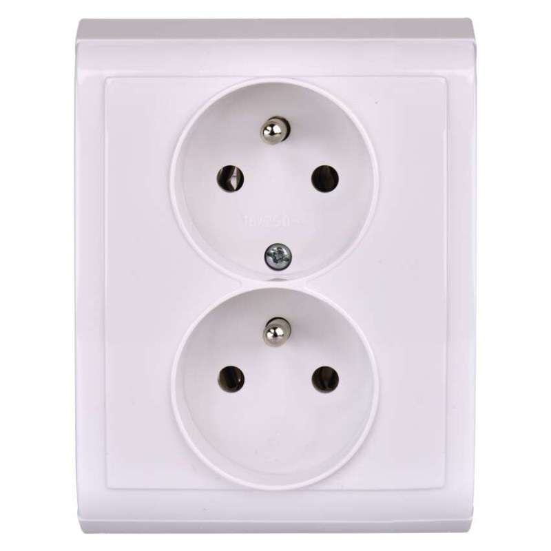 Zásuvka dvojitá PRAKTIK 4FN15066.901 biely