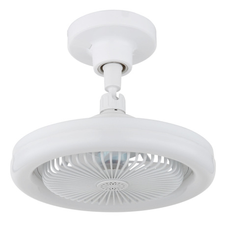 Stropný ventilátor, plast biely matný/priehľadný, stmievateľný, viacero rýchlostí pomocou nástenného 14