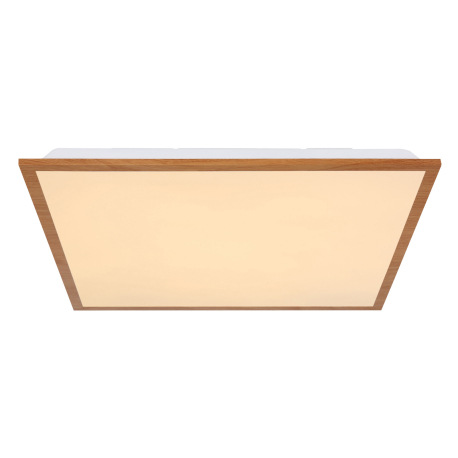 Stropné svietidlo, hliník, imitácia dreva, plast opál, DxŠxV: 450x450x65, vrátane 1xLED 24W 230V, 21 9