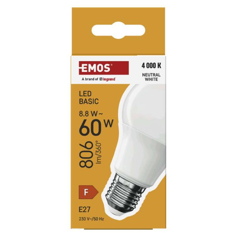 LED žiarovka Basic A60 / E27 / 8,8 W (60 W) / 806 lm / Neutrálna biela 3