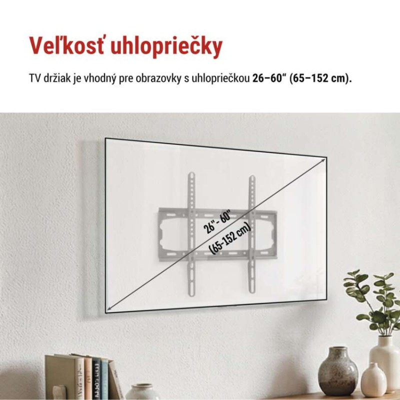 Pevný nástenný TV držiak 26-60" (65–152 cm) 1