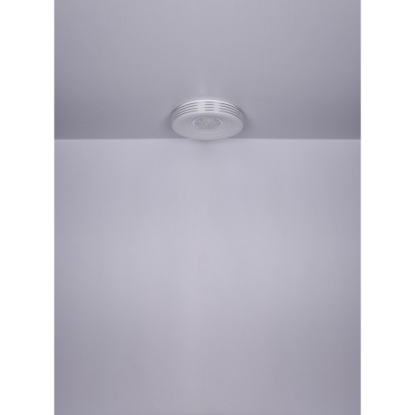 Stropné svietidlo, kov biely, akryl opál, chróm, malé priehľadné krištále, trblietavý efekt, stmieva 18