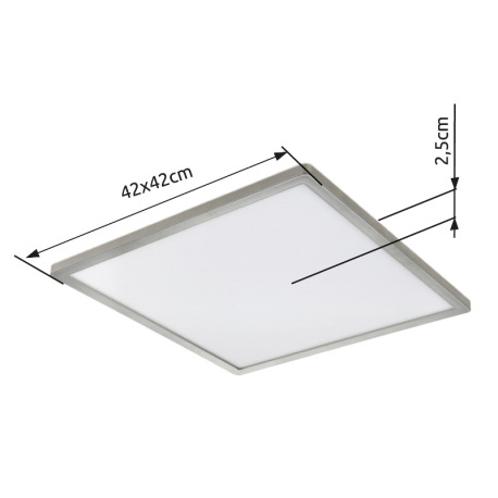 Stropné svietidlo, plast niklová farba, satinovaný, biely, niekoľko úrovní cez nástenný spínač, pods 12