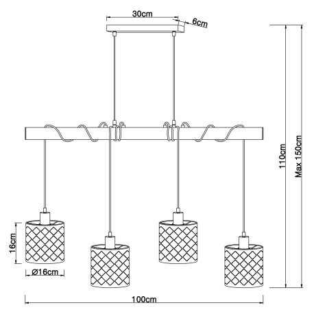 Závesné svietidlo, kov čierny, textil sivý, textilný kábel šampaň, kábel na ovinutie, DxŠxV:1000x160 10