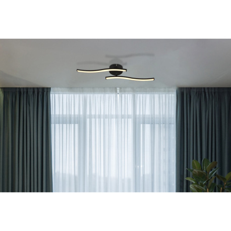 Stropné svietidlo, plast čierny, plast biely, výkyvné rameno, DxŠxV: 515x100x72mm, rozmery ramien: 3 1