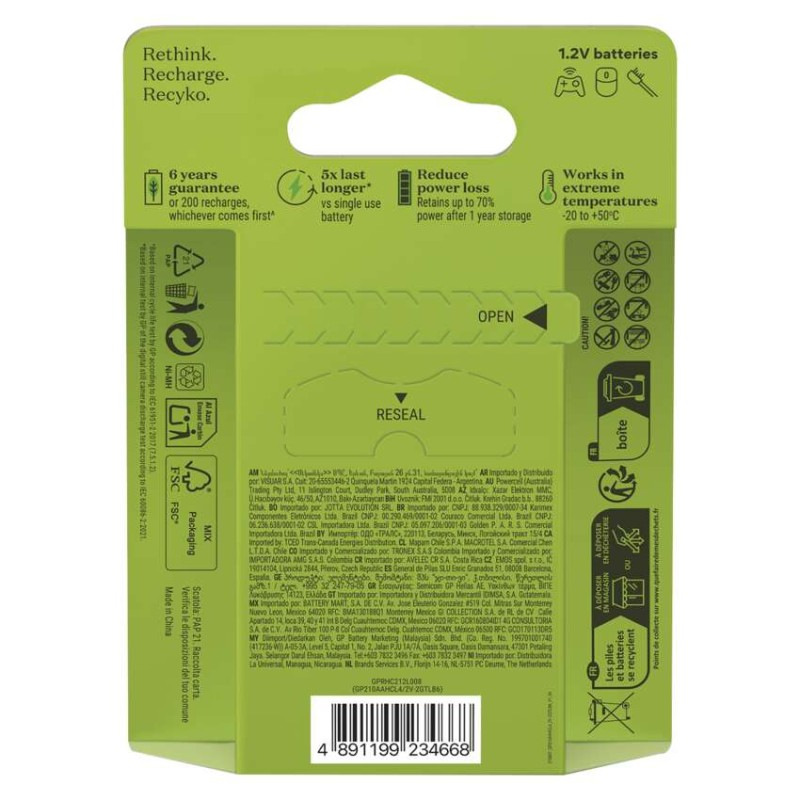 Nabíjacia batéria GP Recharge 2100 AA (HR6) 6 ks 2