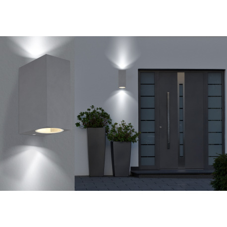 Vonkajšie svietidlo, hliník antracit, sklo priehľadné, svieti smerom hore a dole, IP44, ŠxV:70x150, 8