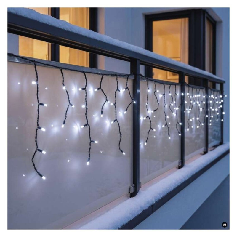 Premium LED spoj. reťaz preblikávajúca – cencúle, 3 m, vonkajšia, studená biela 6