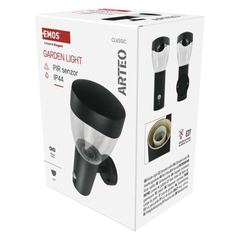 Záhradné nástenné svietidlo ARTEO, senzor súmraku, 16,4 x 12 x 29,5 cm, 1 x E27, 15 W 6