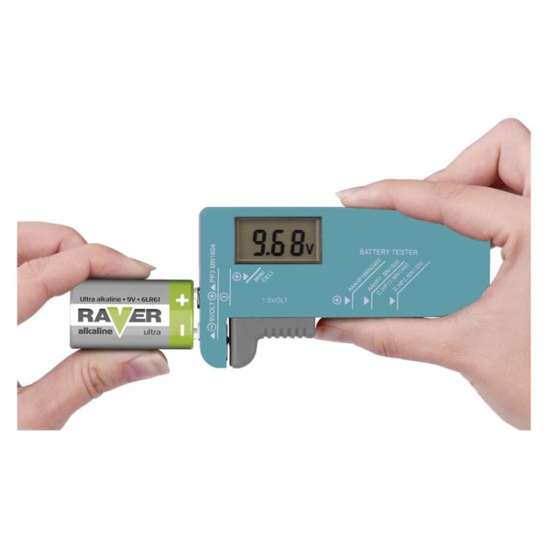 Univerzálny tester batérií (AA, AAA, C, D, 9V, gombíkových) 6