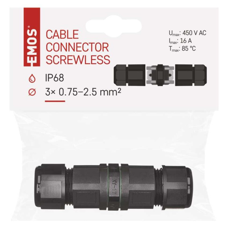 Plastová káblová spojka IP68 3