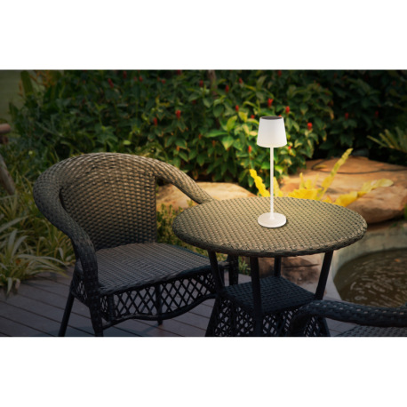 Solárne svietidlo, kov biely, plast čierny, plast biely, plast satinovaný, vypínač, vrátane aku CR18 7