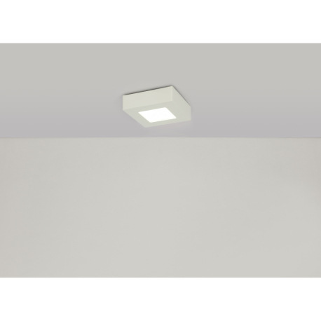 Stropné svietidlo, plast biely, plast opál, DxŠxV:122x122x35, vrátane 1xLED 6W 230V, 450lm, 3000K 15