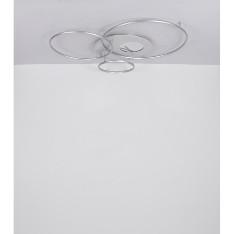 Stropné svietidlo, brúsený hliník zlatý/antracit, plast biely, akryl, zrkadlový 3D efekt, stmievateľ 10