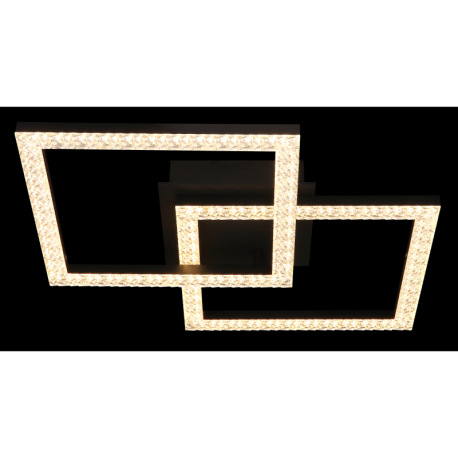 Stropné svietidlo, plastové čierne matné, číre plastové krištále, polohovateľné, DxŠxV: 526x374x75mm 5