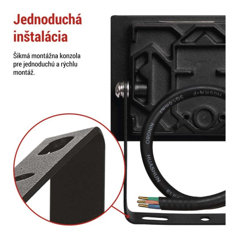 LED reflektor TAMBO, 10 W, 1000 lm, IP65, čierny 10