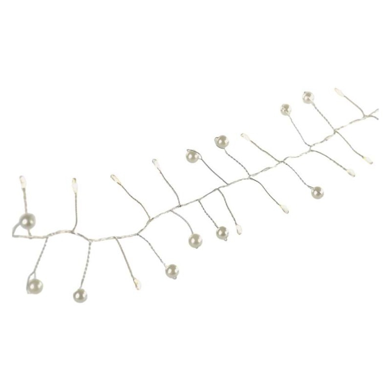 LED girlanda - perly, 1,2 m, 3x AA, vnútorné, teplá biela, časovač