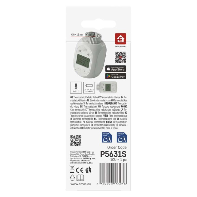 GoSmart Digitálna termostatická hlavica P5631S ZigBee 3.0 11