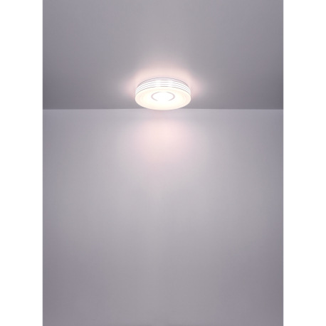 Stropné svietidlo, kov biely, akryl opál, chróm, malé priehľadné krištále, trblietavý efekt, stmieva 17