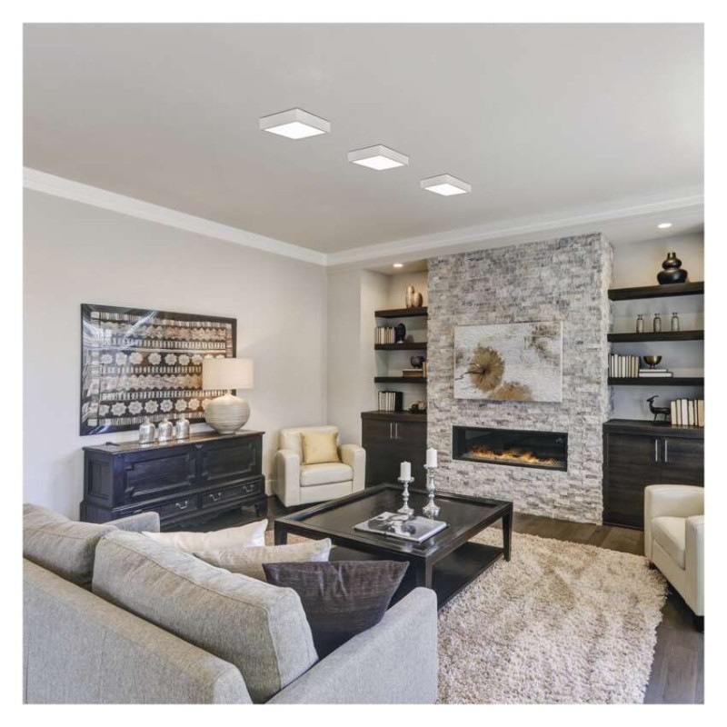 LED prisadené svietidlo, štvorec, biele, 12,5W, CCT 3