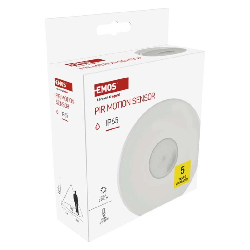 PIR senzor (pohybové čidlo) IP65 2000W, biela 9