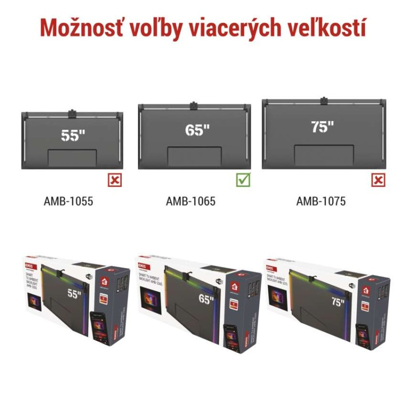 GoSmart Ambientné LED RGB osvetlenie za TV 65“ (164 cm) 6