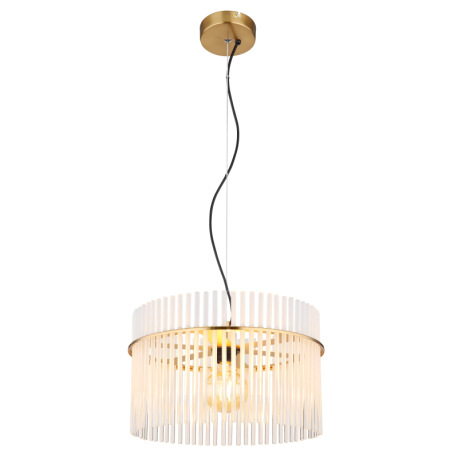 Závesné svietidlo, kov zlatej farby, sklenené tyče biele, priehľadné, kábel PVC čierny, možnosť skrá