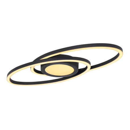 Stropné svietidlo, kov čierny, plast opál biely, trblietavý efekt, DxŠxV:570x230x40, vrátane 1xLED 2