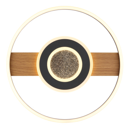 Stropné svietidlo, kov vzhľad dreva, kov čierny, hliník čierny matný, akryl biely, akrylové krištále 4