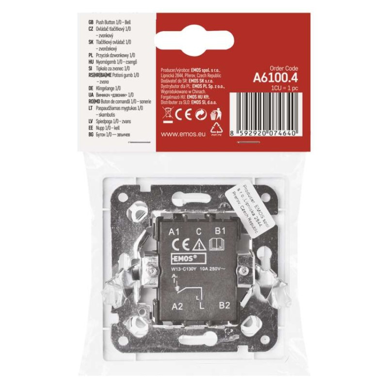 Ovládač tlačidlový zapínací 1/0 4