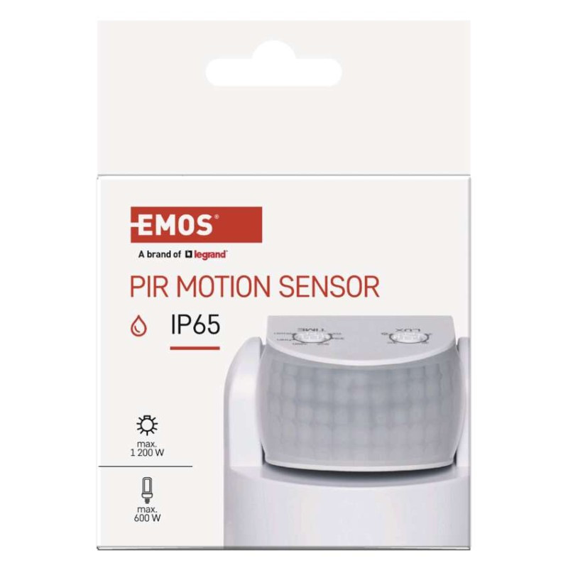 PIR senzor (pohybové čidlo) IP65 1200W, biely 5