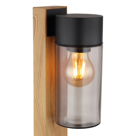 Vonkajšie svetlo nerezová oceľ imitácia dreva, nerezová oceľ čierna matná, sklo dymové, smer svetla: 6