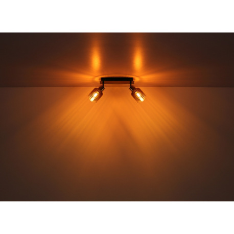 Nástenné svietidlo, kov čierny chróm, sklo medenej farby a priehľadné, kolískový spínač na výrobku, 7