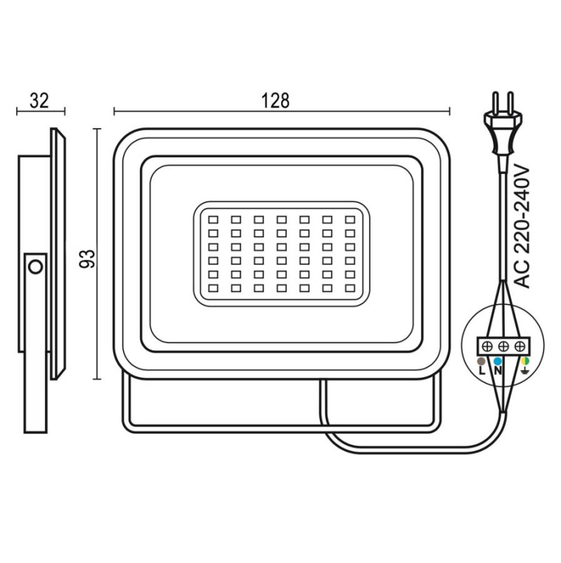 Vonkajší biely LED reflektor 20W / 4000K - LF0122 7