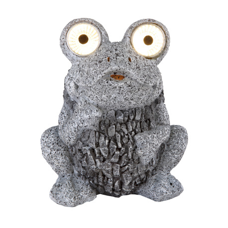 Solárne svietidlo, plast sivý, žaba, IP44, akumulátor AA 200mAh 1,2V, DxŠxV:170x140x210, vrátane 2xL 9