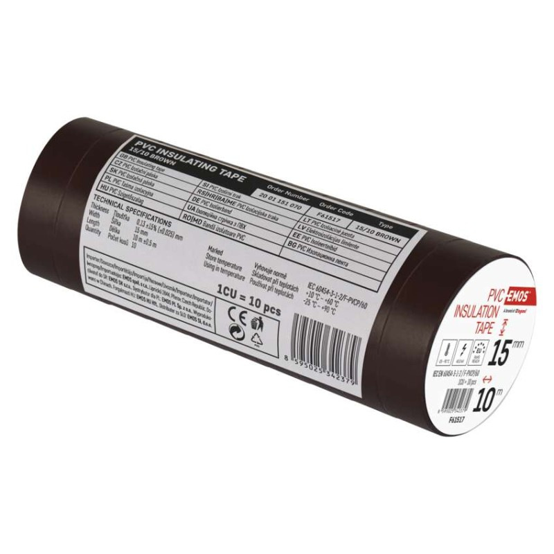 Izolačná páska PVC 15mm / 10m hnědá 1
