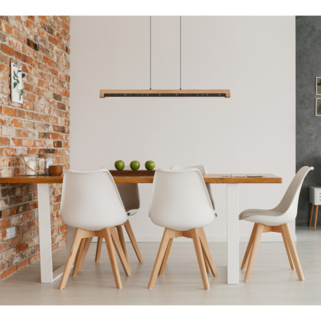 Závesný svetlý kov čierny, drevo tmavo hnedé, hliník čierny, plast biely, kábel PVC čierny, nastavit 9