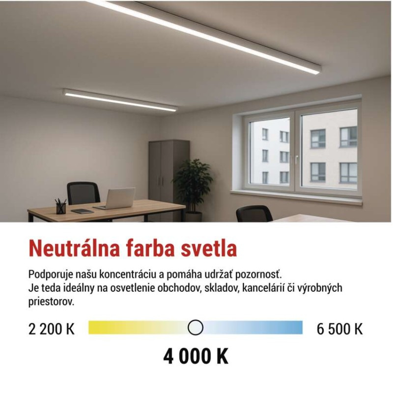 LED lineárne svietidlo PANO 20W, neutrálna biela 3