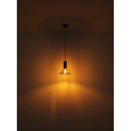 Závesné svietidlo kov čierny, kovová mriežka čierna matná, kábel PVC čierny, možnosť nastavenia výšk 4