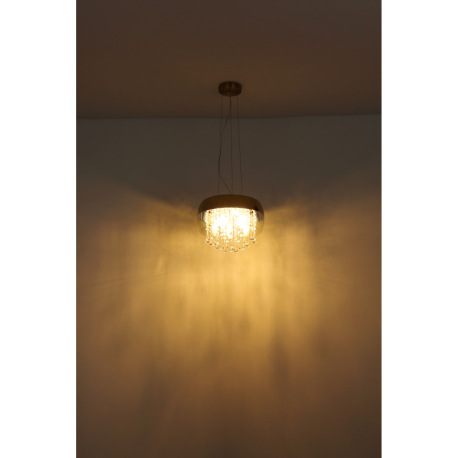 Závesné svietidlo, mosadz, sklo zlaté, priehľadné sklenené krištále, Ø 350, V: 1200, bez žiaroviek 5 4