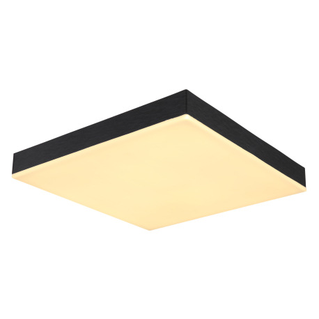 Stropné svietidlo kov biely, plast čierny matný, akryl opál, DxŠxV: 300x300x65mm, LED 18W 230V, 2300