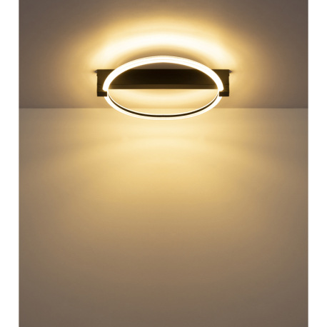 Stropné svietidlo, kov čierny matný, plast transparentný, biely, DxŠxV: 414x380x85mm, vrátane LED 15 10