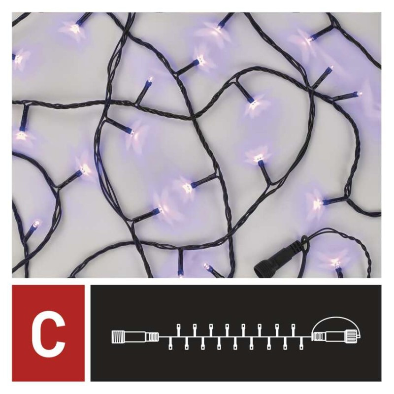 Standard LED spojovacia vianočná reťaz, 10 m, vonkajšia aj vnútorná, fialová 8