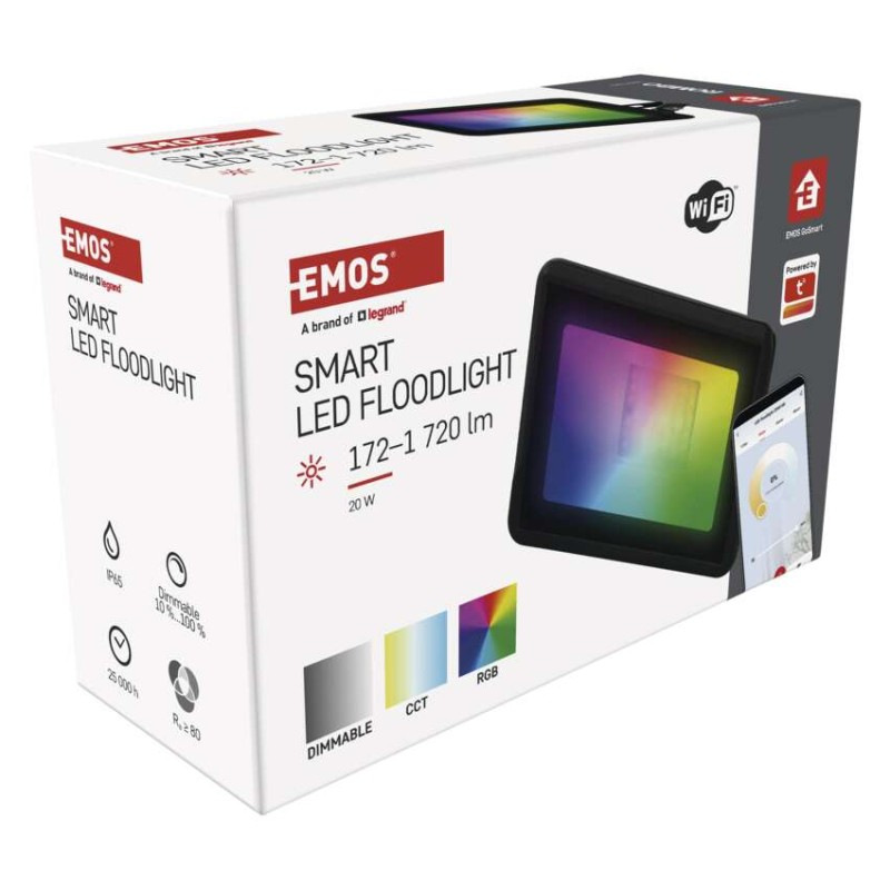 GOSMART LED reflektor 20W, 1720 lm, RGB+CCT, IP65 14