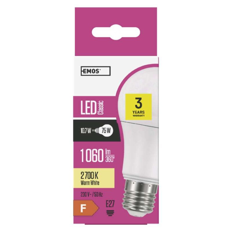 LED žiarovka Classic A60 / E27 / 10,7 W (75 W) / 1 060 lm / teplá biela 10