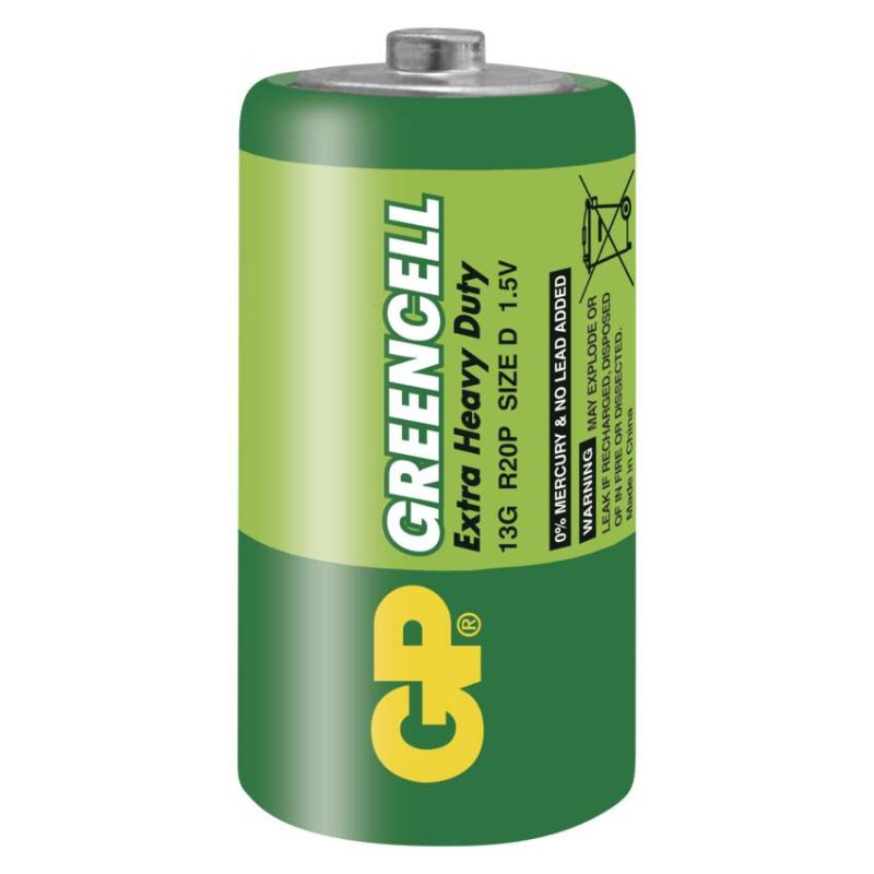 Zinko-chloridová batéria GP Greencell R20 (D), 2 ks 2